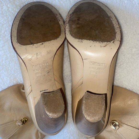 R & Renzi Heeled Boots Leather Vero Cuolo Size 37 (USA 7) Made In Italy - Picture 7 of 9